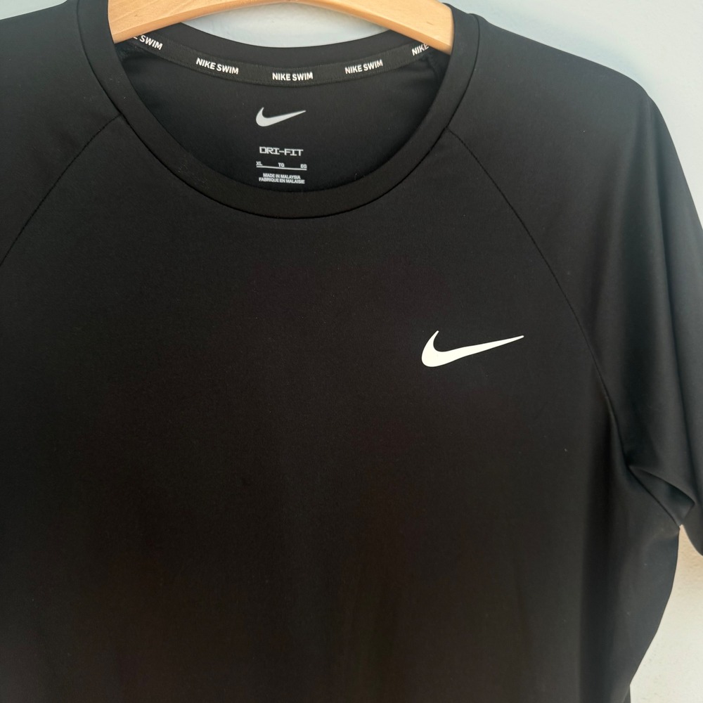 Nike Men Black Dri-FIT UPF 40+ Rash Guard Swim Shirt XL